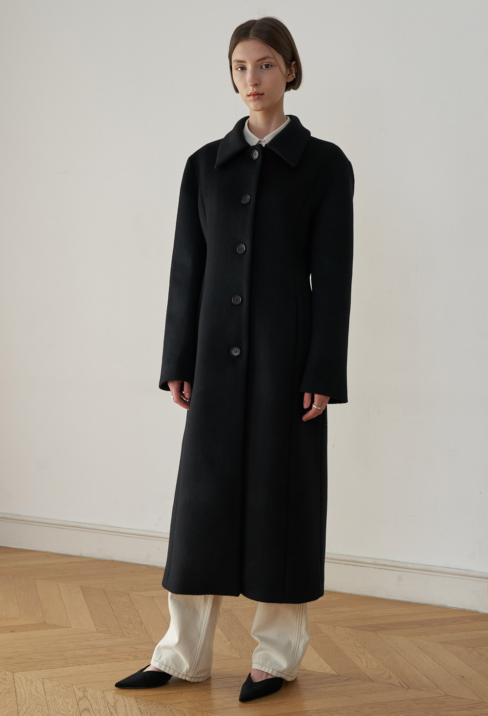 Silhouette Long Coat - Black 